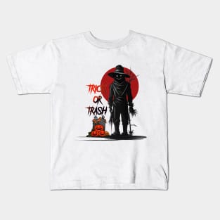 trick or trash scarecrow Kids T-Shirt